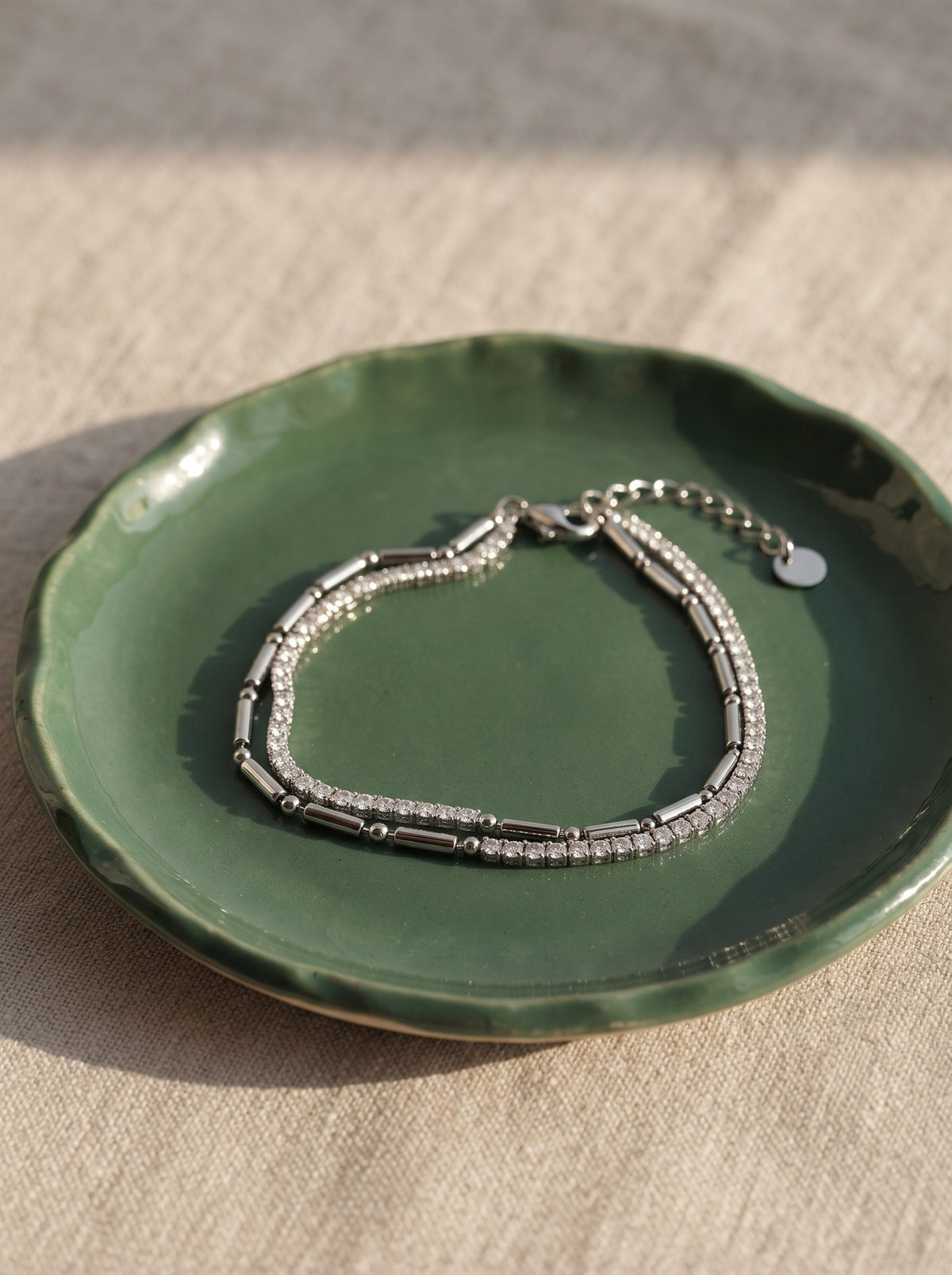 Pulsera Doble Canutillo Mini Tenis Plateado · Lifestyle · Anturia