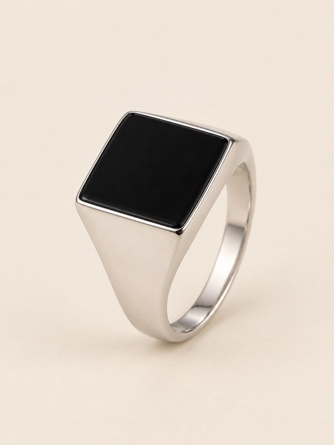 Anillo Plateado Nacar Negro · Hero · Anturia
