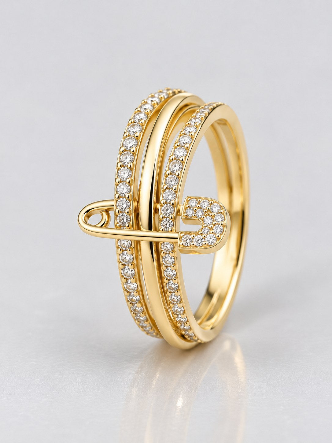 Anillo Triple Nodrisa Dorado · Macro · Anturia