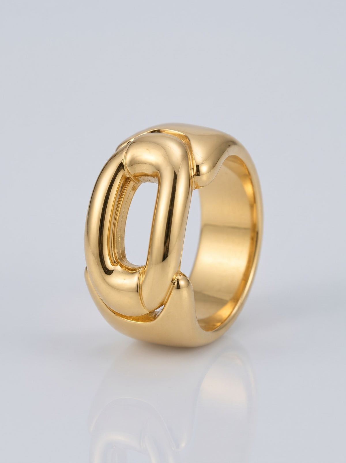 Anillo Eslabon Grande Dorado · Macro · Anturia