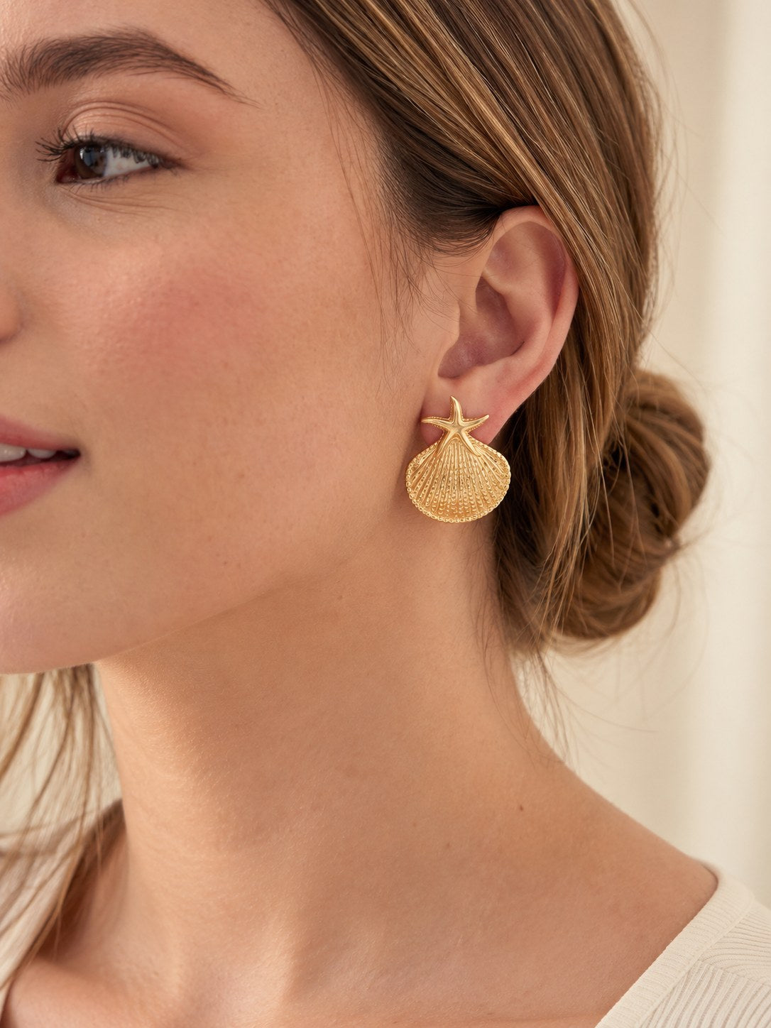 Arete Mini Estrella Concha · Modelo · Anturia
