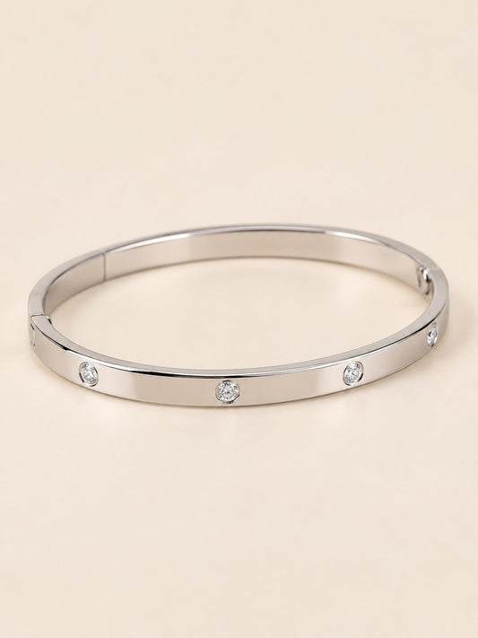 Brazalete Delgado Micrizircones Plateado · Hero · Anturia