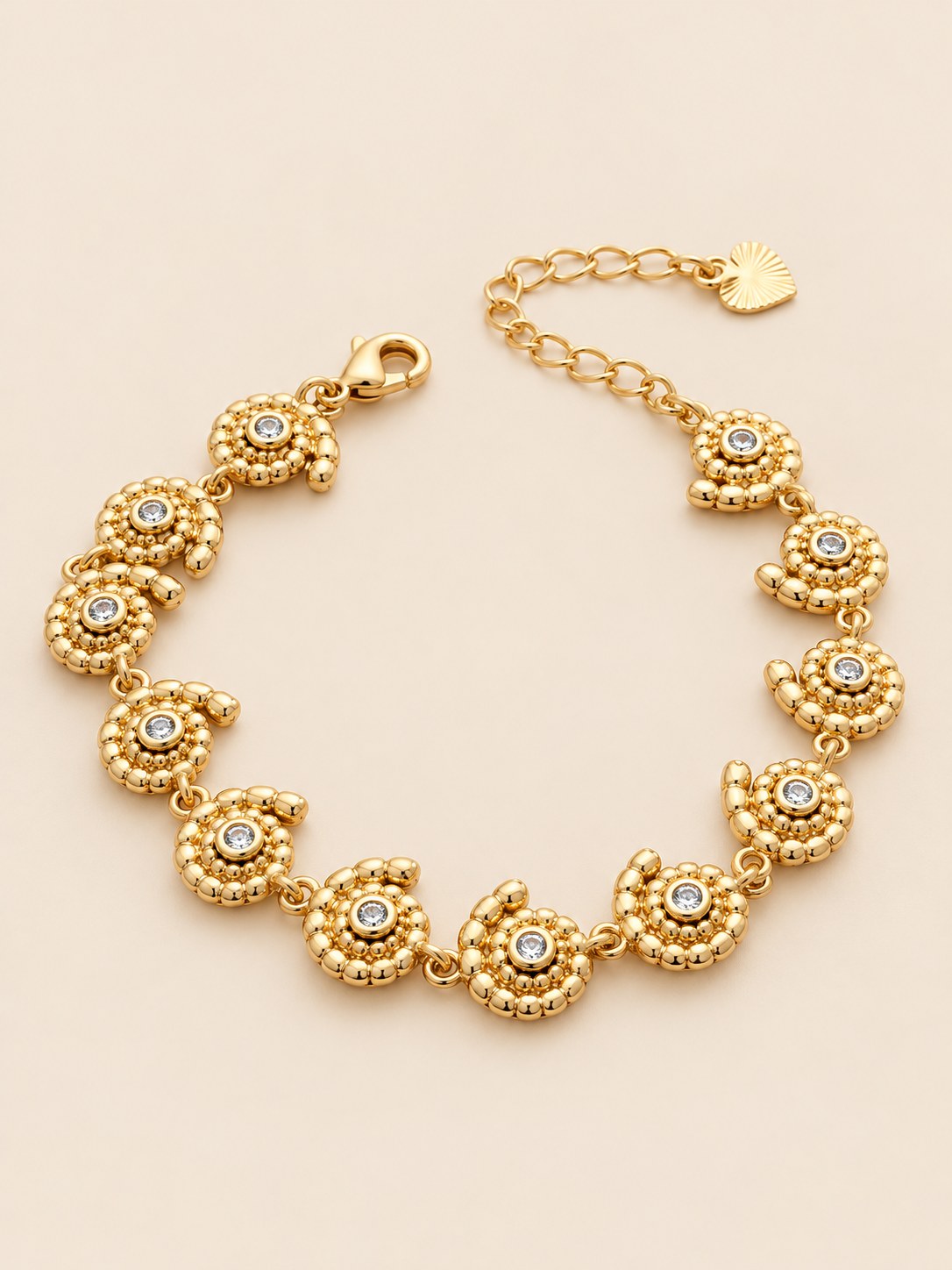 Pulsera Caracoles Circón Dorado · Hero · Anturia