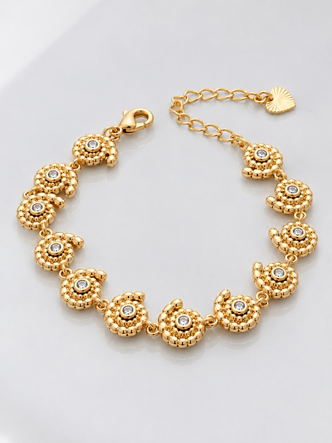 Pulsera Caracoles Circón Dorado · Macro · Anturia