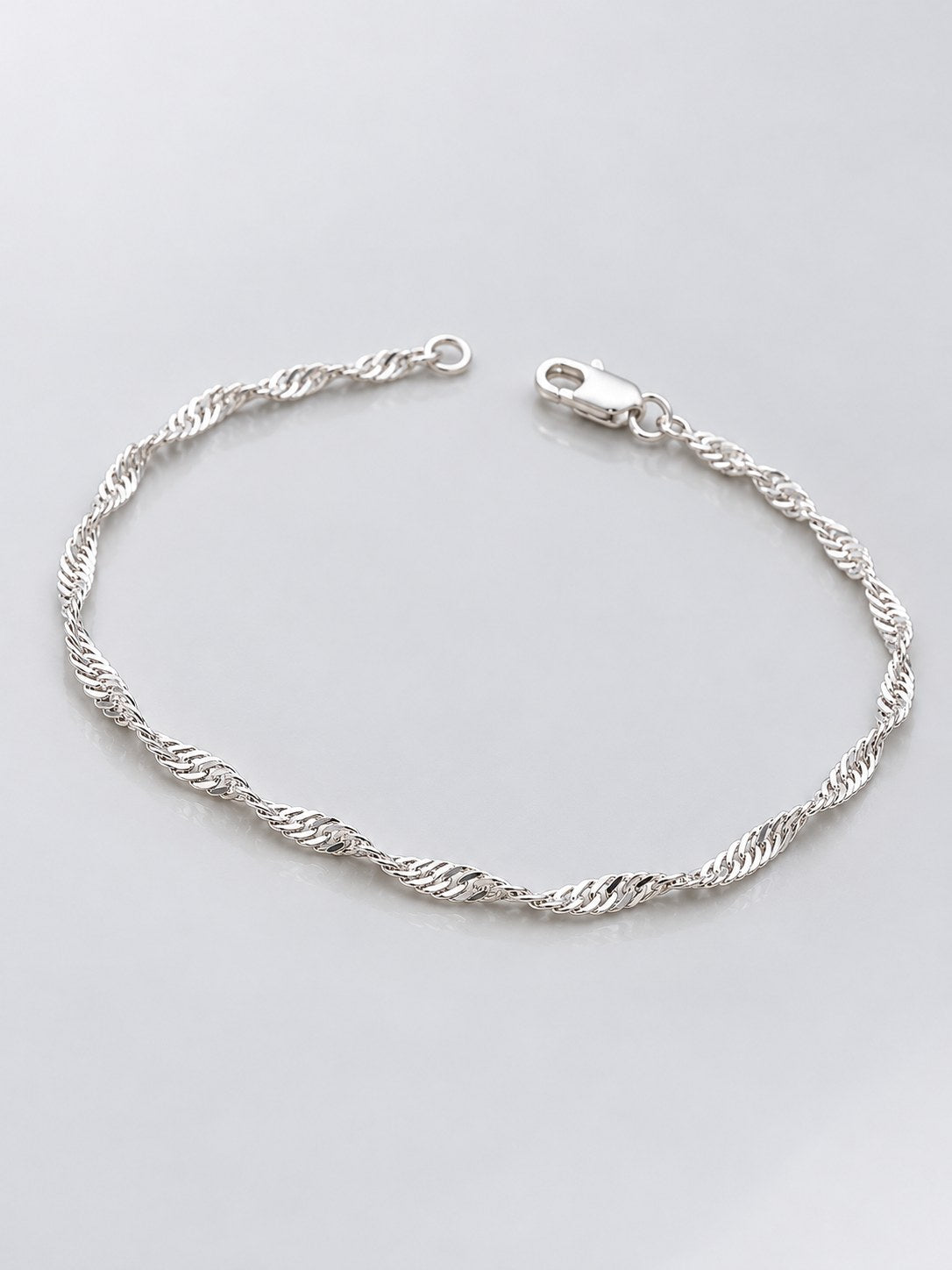 Pulsera Singapur Baño Plata · Macro · Anturia