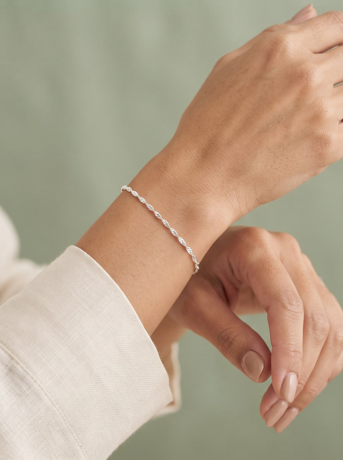 Pulsera Singapur Baño Plata · Modelo · Anturia