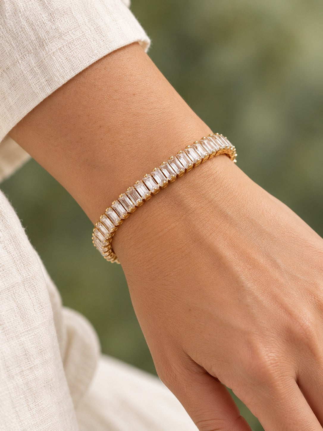 Pulsera Baguette Dorado · Modelo · Anturia