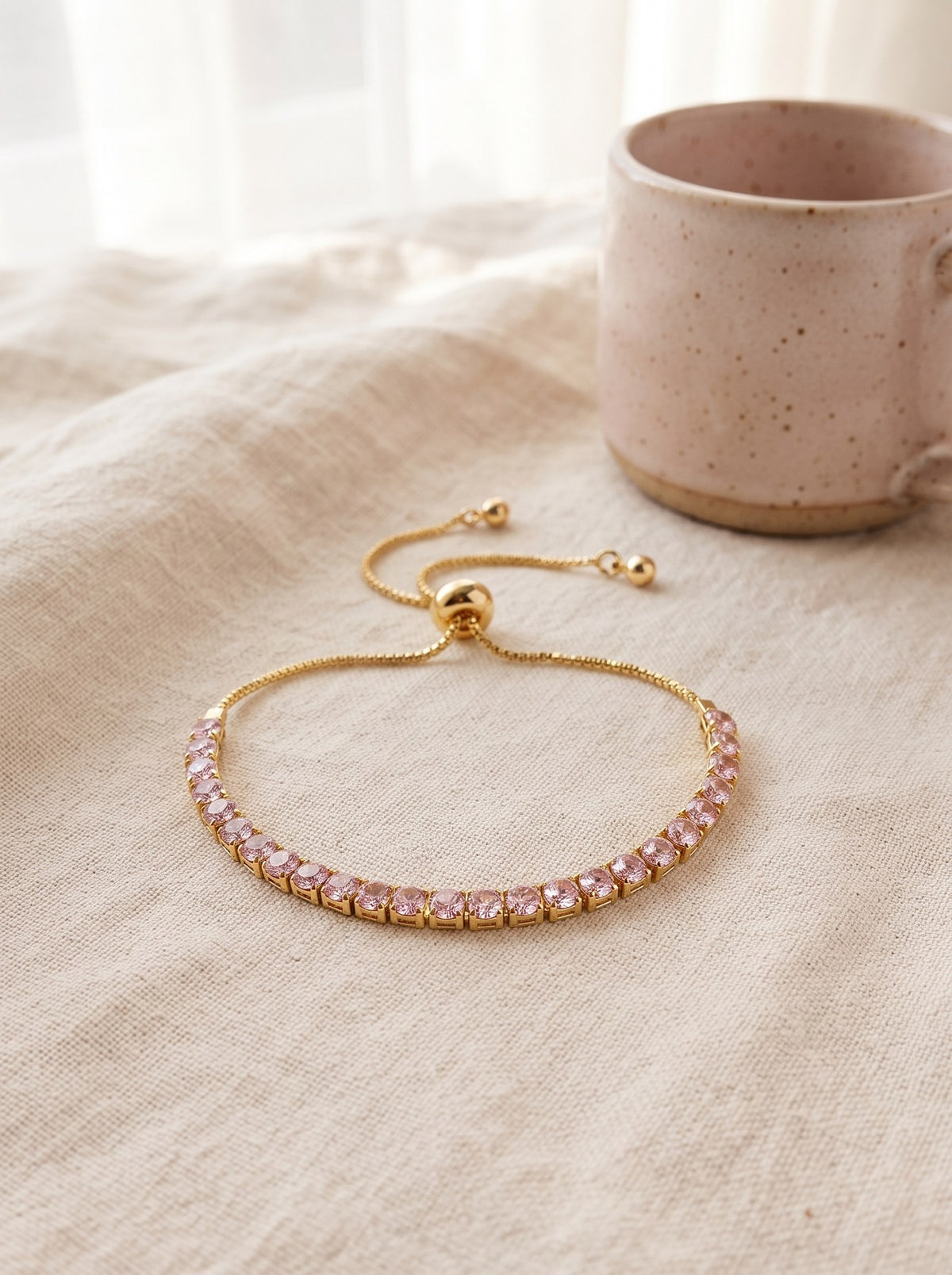 Pulsera Tipo Tennis Rosa Graduable · Lifestyle · Anturia