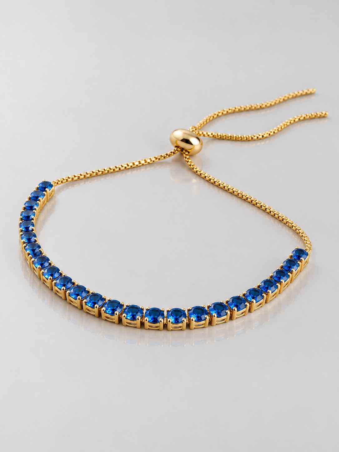 Pulsera Tipo Tennis Azul Graduable · Macro · Anturia