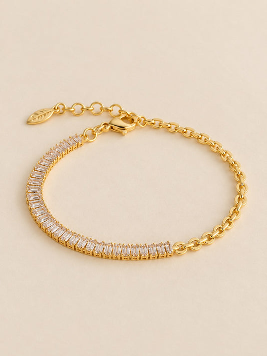 Pulsera Doble Tejido Eslabon Baguette · Hero · Anturia