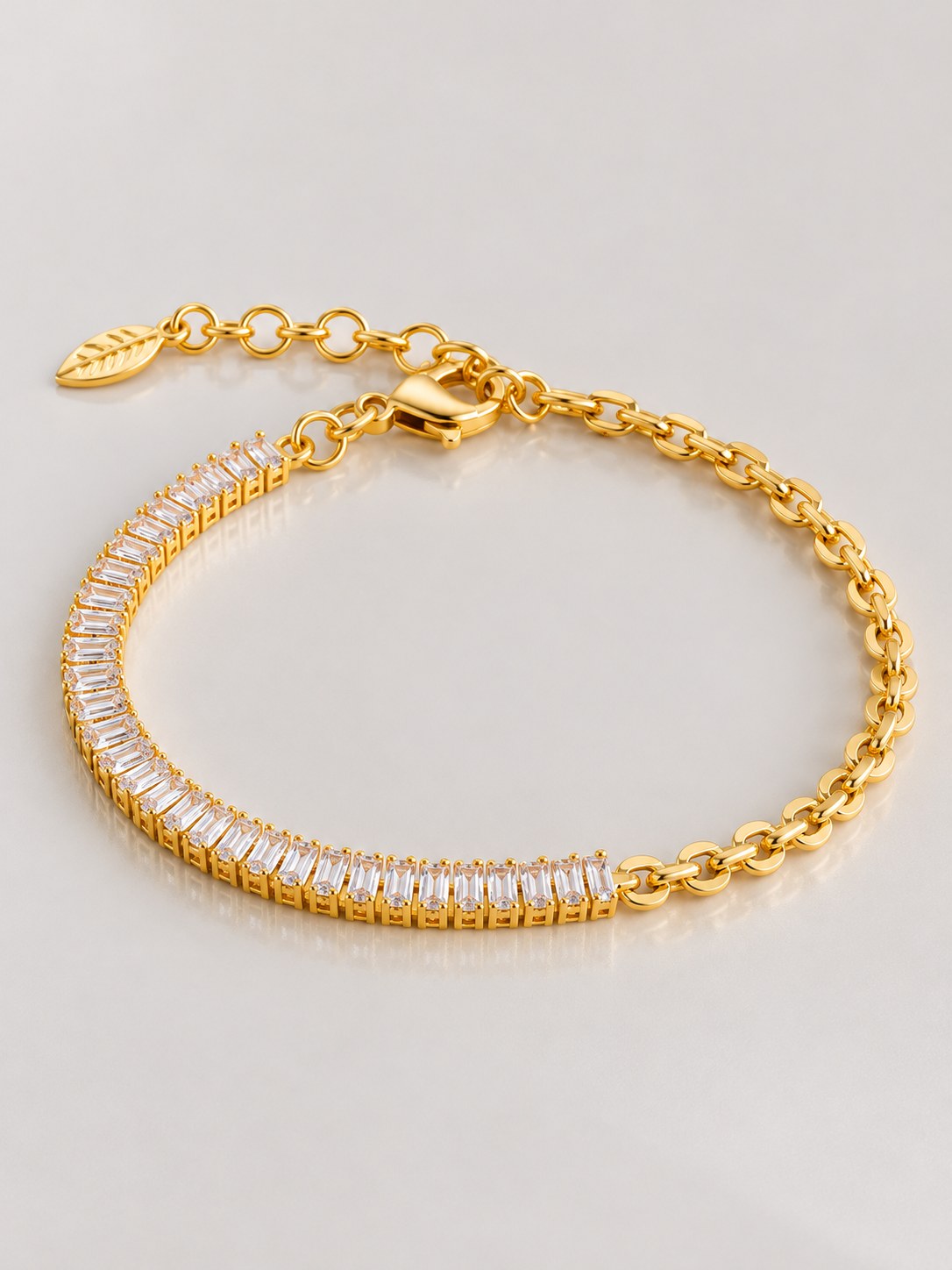 Pulsera Doble Tejido Eslabon Baguette · Macro · Anturia