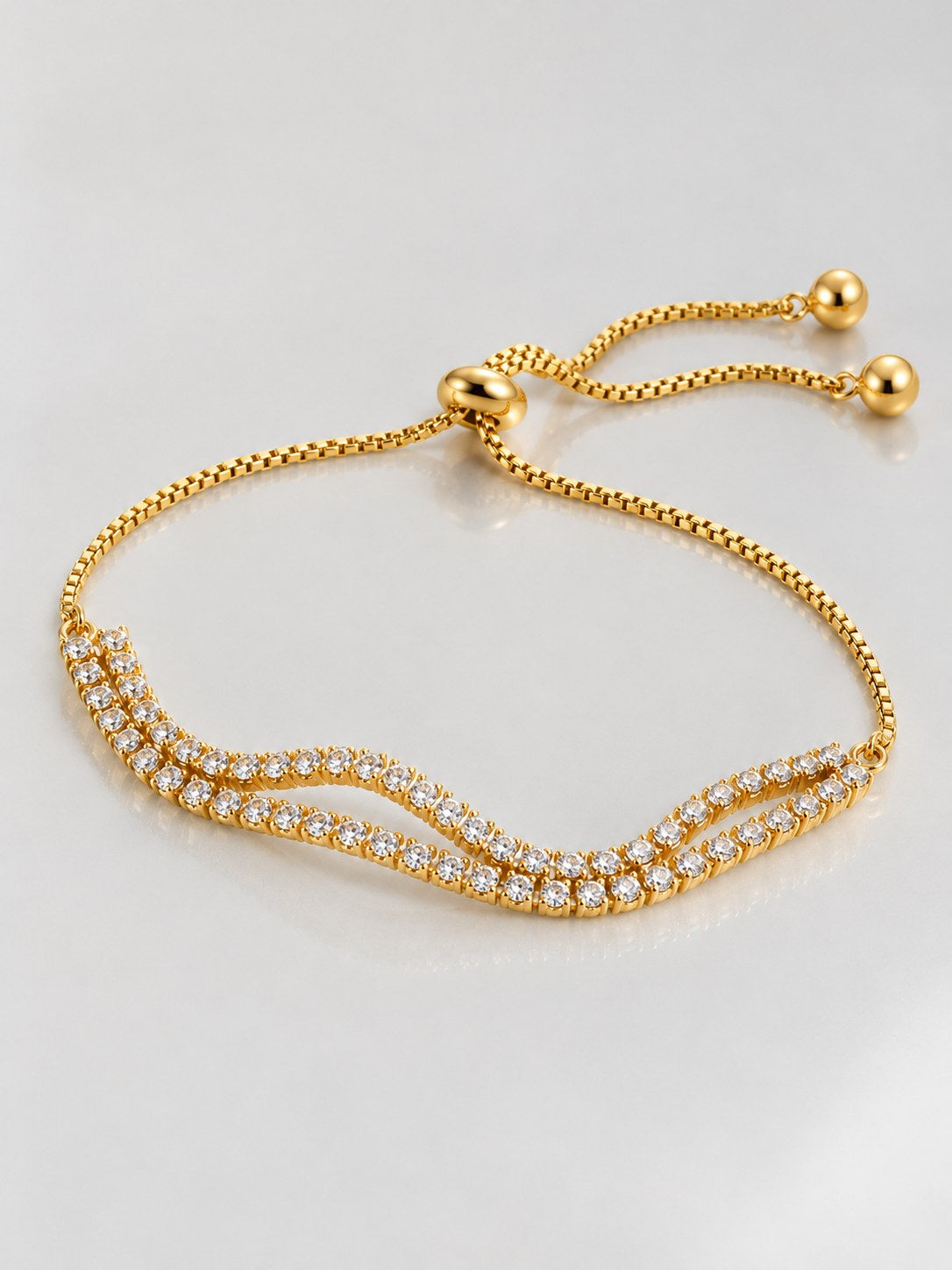 Pulsera Mini Tenis Graduable Dorado · Macro · Anturia