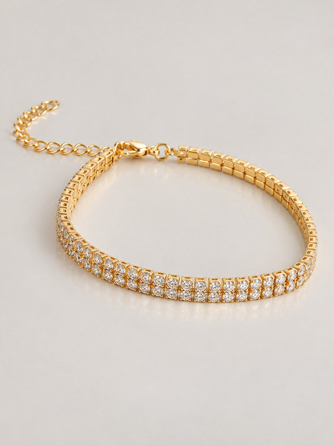 Pulsera Doble Tennis Dorado · Macro · Anturia