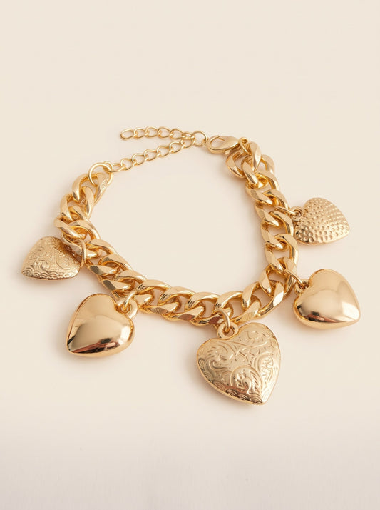 Pulsera Maxi Corazones Dorado · Hero · Anturia