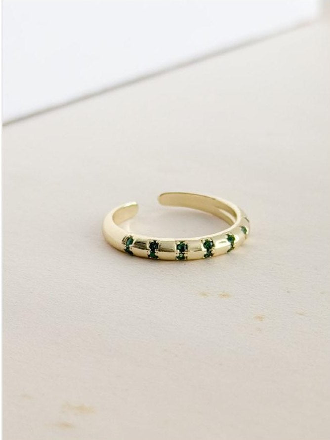 Anillo Circón Incrustado Verde · Anturia