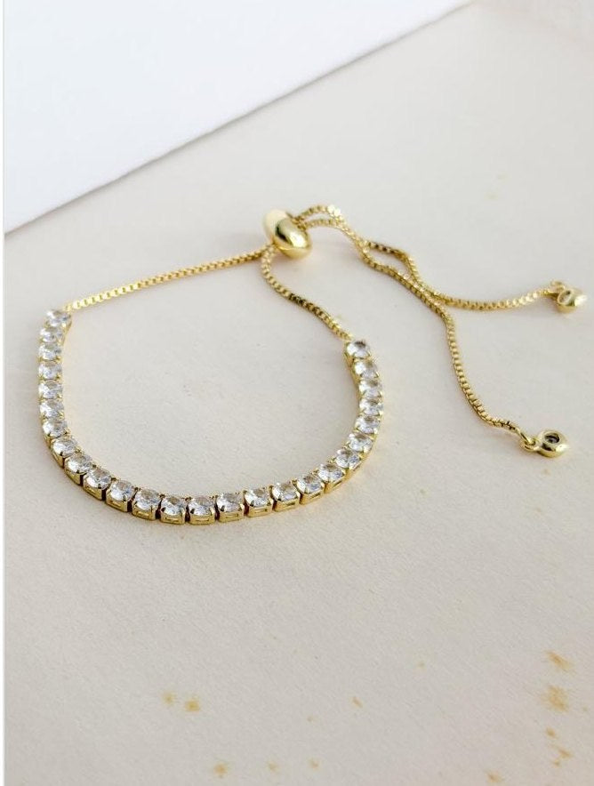 Pulsera Tipo Tennis Cristal Graduable · Anturia
