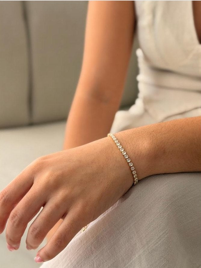 Pulsera Tipo Tennis Cristal Graduable · Anturia